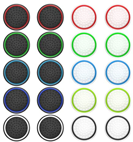 20 Piezas Joystick Thumbstick Grips: Mando Cubierta Protectora de Apretones de Pulgar de Silicona para Xbox One Series X/S, PS4, PS5 Controlador Accesorios