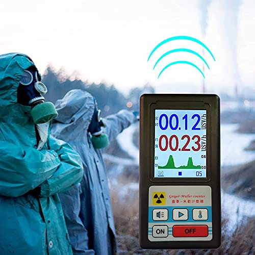 GEJLELDS Compteur de rayonnement nucléaire Geiger Counter, testeur de Rayons X bêta Gamma, détecteur radioactif, dosimètre Personnel détecteur de marbre dosimètre Portable,Black