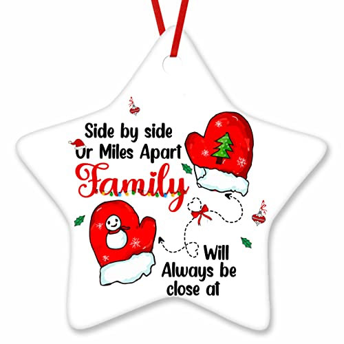 Weihnachtsanhänger Christbaumschmuck Anhänger Keramik Weihnachtsbaumschmuck Weihnachtsdeko Anhänger Seite An Seite Oder Meilenweit Voneinander Entfernt, Die Familie Wird Immer Nah Am Herzen Sein