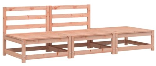 vidaXL Gartensofa, Modular Sofa ohne Armlehnen, Gartensessel mit Hocker, Relaxsessel Lounge Sessel Gartenmöbel, Massivholz Douglasie