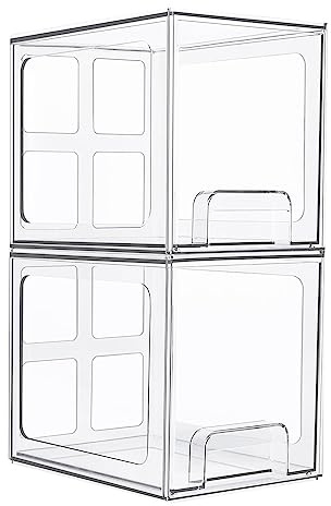 Kosmetik-Organizer, transparente Schminktisch-Box, stapelbare, durchsichtige Make-up-Box, Schminktisch-Schubladenbox, geteilter Organizer für Waschtisch, Küche, WC, Esszimmer, Schlafzimmer, Wohnzimmer