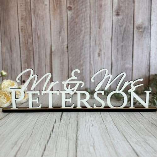 Personalised Wedding Surname Sign, Mr & Mrs Top Table Decoration | Perfect for wedding receptions, sweetheart tables, ceremonies and venue décor.