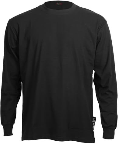 TEXFIRE | T-Shirt Ignifuge à Manches Longues pour Soudeur EPI Cat II et certifié CE. Protection Contre Les étincelles de Soudure. (FR/ES, Alpha/Lettres, L, Taille Normale, Taille Normale, Noir)