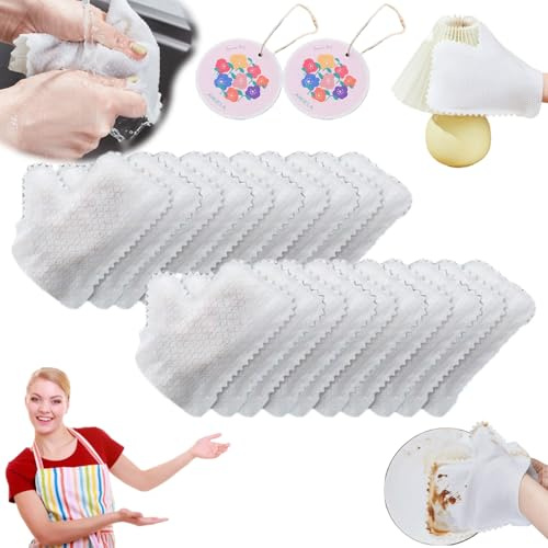 Knubbuf Multi-purpose Washable Dusting Gloves, 2024 New Dust Removal Gloves, Home Dust Removal Microfiber Dishwashing Gloves - Reusable Wet & Dry Kitchen Gloves (20Pcs)