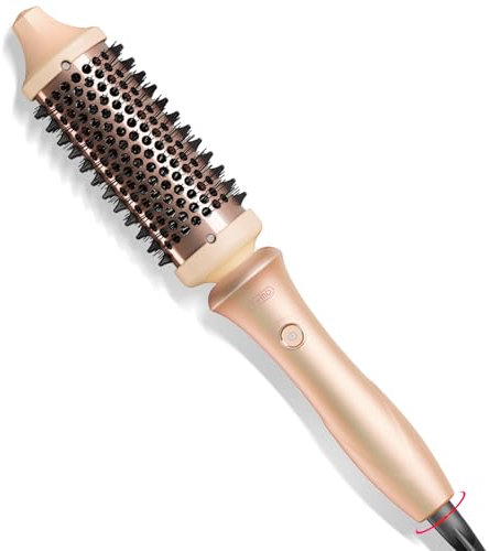 TYMO STYLUX Thermobürste 43mm - Thermal Brush Lockenbürste Styler für natürliche Locken und Blowout, Hot Brush Heiße Rundbürste zum Glätten und Volumen für Lange und Kurze Haar, EU Stecker, Rosa