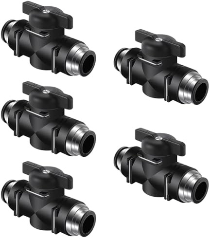 TOEECY 5 Piezas Válvula Manual Neumática Conector Rápido Regulador Presión Aire Comprimido Sistema Neumático Control Flujo Buc8