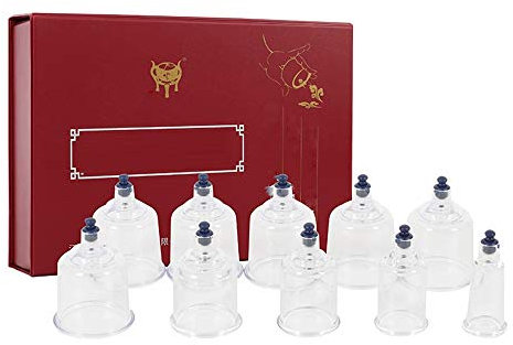 SXTYFBB Vakuum-Schröpfset mit Saugnäpfen (10 Stück), Massagegläser aus Kunststoff, Vakuum-Saugnäpfe, Körpermassage, Linderung von Muskel- und Gelenkschmerzen