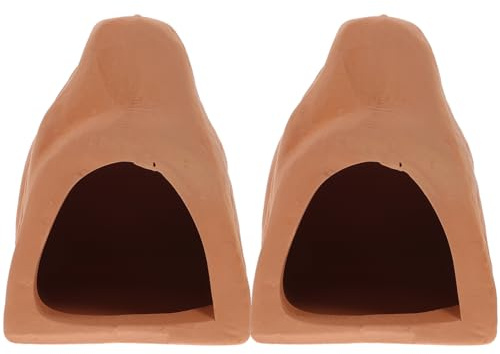 Toddmomy 1 Jeu Pot en Terre Cuite Cachette De Poisson Scaphandre Autonome Plantes D'aquarium en Soie Refuges Décorations D'aquarium Abri D'élevage De Crevettes Aquariums Argile 2 Pièces