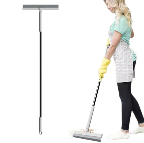 Escoba mágica, Herramienta para Barrer el Cabello con Cabezal Giratorio de 180 Grados, Limpiador Multifuncional para el hogar, baño, Ventana, Cocina, Suelo, Herramienta de Limpieza, 13 x 1 x 46.5