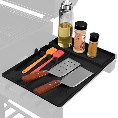 Tapis De Cuisson pour Barbecue | Set de Spatules et Tapis Antiadhésifs | Set d'Accessoires de Cuisson en Silicone Antiadhésive pour Plancha et Barbecue, Protection de