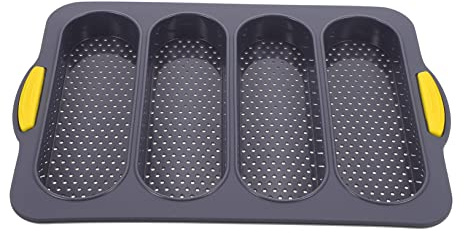 STOBAZA Molde Para Pan Francés De Ranuras Molde De Silicona Antiadherente Para Hornear Baguettes Para Cocina y Desayunos