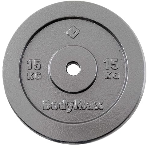 BodyMax Cast Iron 1 Standard Weight Plates – Durable Cast Iron with 1 Hole – Ideal for Home Gyms & Standard (1) Barbells – Sold Individually - 1.25kg - 25kg (10, Kilograms)