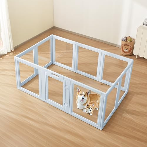 VEVOR Box per Parto di Cani Cuccioli 1930x1245x765mm, Recinto per Parto in Plastica per Cani Taglia Grande, Impermeabile con Finestre Trasparenti Serratura per Porta, Kit per Animali Domestici