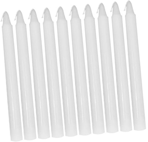 TOPPERFUN 10pièces Lot De Bougies Coniques Décoratives Paraffine Pour Bougeoirs Blancs Et Occasions Spéciales
