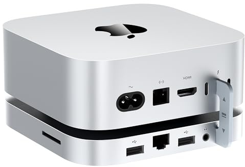 BEELINK EX Mate Mini-B 80Gbps Mac mini M4 Dock & Stand, Up to 8TB NVMe SSD Expansion, PD3.0 Port, SD4.0 Card Reader, 2.5G LAN, 2*USB-A 5Gbps for Laptops/Desktop PC/Mini PC