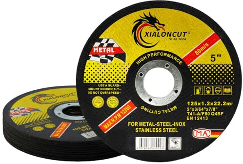 NUTKIT Trennscheibe, 12 Stück Metall-Trennscheiben Ø 125 x 1.2 x 22.23mm | Profi Dünn Flexscheibe Trennscheibe für Winkelschleifer, Metalltrennscheibe für Metall, Edelstahl, Stahl, Eisen, Stahlrohr