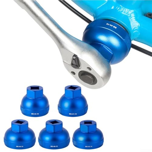 Precision CNC aluminum alloy mountain bike tool for integrated threaded bottom bracket installation and removal with torque wrench compatibility (BB-46-12)
