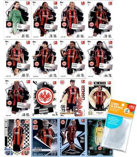 Bundle mit Topps Match Attax Bundesliga - 2025/26 - Mannschaftspaket - Eintracht Frankfurt + Exklusive Collect-it Hüllen