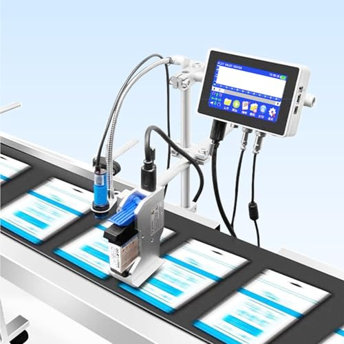 DHMYDPDZ Impresora inyección de Tinta Industrial en línea U3-Plus con Boquilla de 12,7/25,4 mm,Máquina Codificadora Automática Industrial para Imprimir código QR, código Barras 25.4mmwithoutink