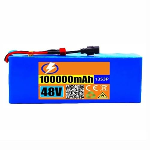 48V E-Bike Batería 100AH 13S3P Batería De Bicicleta Eléctrica De Alta Potencia Baterías Recargables para Eléctrica Scooter Batería De Iones De Litio De Larga Duración XT90