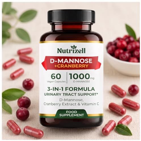 Nutrizell D-Mannose 1000mg with Cranberry Extract & Vitamin C