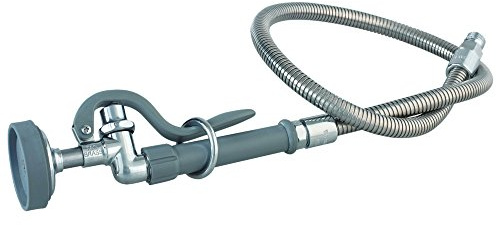 T&S Brass B-0100-60H Spray Valve (B-0107) with 60'' Flexible Stainless Steel Hose (B-0060-H), Silver