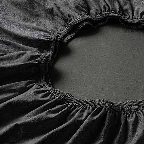 ESTELLA Spannbetttuch Samt Velours | Schiefer | Frottee | 150x200 cm | passend für Matratzen 140-160 cm (Breite) x 200 cm (Länge) | trocknerfest und bügelfrei | 80% Baumwolle 20% Polyester