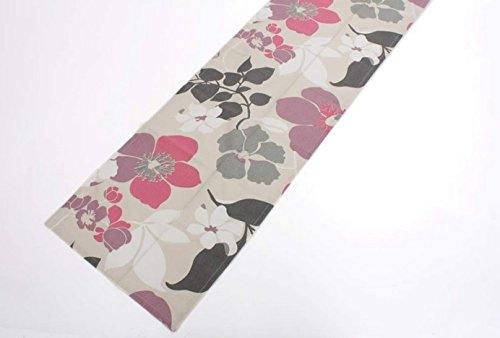 DONREGALOWEB Set de 2 Caminos de Mesa 100% algodón Decorado con Flores en Tonos Rosas. Medidas Individuales: 45x150 cm de Largo