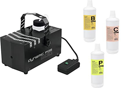 EUROLITE Set Dynamic Fog 600 + 3 olika 1 L vätskeuppsättning erbjudande