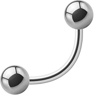 Treuheld® 1,2mm Piercing Banane Stahl | Silber | 38 Größen