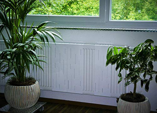 Szagato Heizkörperverkleidung Raute 60x20cm weiß Set=3 Stück | Stahl Heizungsverkleidung Abdeckung für Heizkörper Heizungsabdeckung Verkleidung Heizkörpern Heizkörperabdeckung
