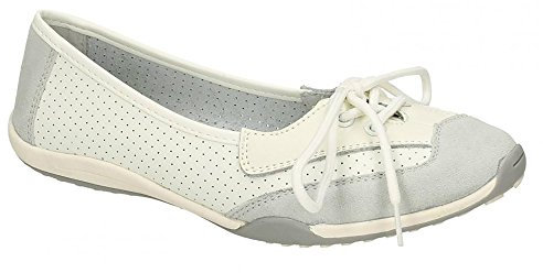 Down To Earth - Bailarinas cómodas con Cordones para Mujer (37 EU) (Blanco)