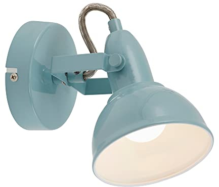 Briloner Leuchten – Lampe murale, spot mural avec double bras rotatif et pivotant Spot au design rétro/vintage, culot : E14 40 W max., métal, dimensions : 15,6 x 10 cm, couleur : Menthe/Blanc