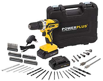 POWER plus POWX00825 - Taladro/atornillador 20v li-ion 2batt 133acc, Multicolor