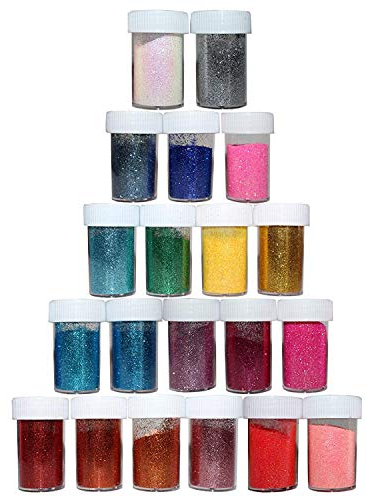20er set Glitzerpulver Nagel Handwerks Glitzer zum Basteln Feines Glitzer für Künste