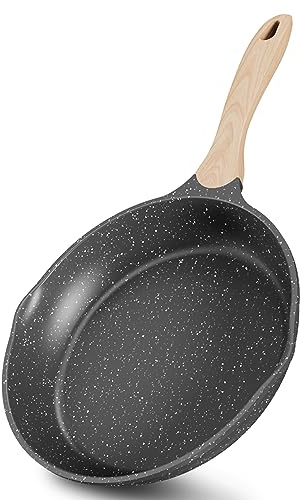JEETEE 8 Inch Nonstick Frying Pan For Egg, Nonstick Omelette Skillet with Soft Touch Handle, All Stove Induction Compatible