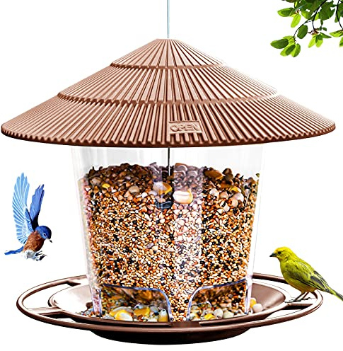 Hanizi Vogelfutterspender für den Außenbereich, Futterspender für Vögel, Wildvogelfutterspender für den Außenbereich, Eichhörnchensichere Vogelfutterstation und Gartendekoration, für Vogelbeobachter