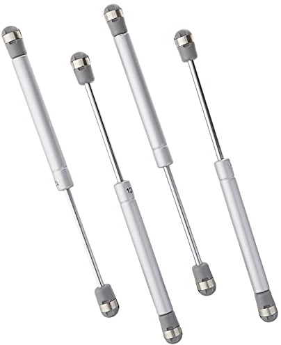 Jdel 4PCS Pistones a Gas Amortiguadores Muebles Cocina Muelle Hidráulico Puertas Elevables Bisagras Resortes Armario con Tornillos (120N / 12kg 270mm, Aleación de Acero y níquel, 0
