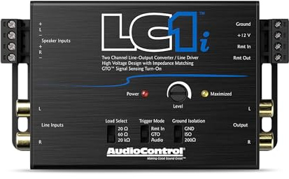 AudioControl LC1i Aktiver 2-Kanal-Leitungstreiber/Ausgangskonverter mit Impedanzanpassung | Fügen Sie Aftermarket-Subwoofer oder Verstärker hinzu und behalten Sie die OEM-Haupteinheit, integrierte Lastauswahl