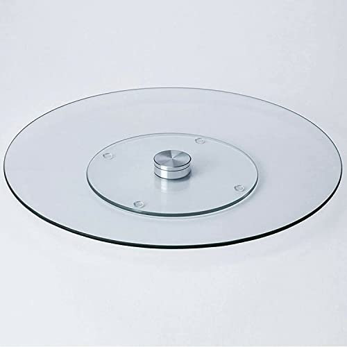 TRTO 1x Revolving Lazy Susan Serving Tray Tempered Glass Turntable Cheese Board Cupcakes Useful for Kitchen