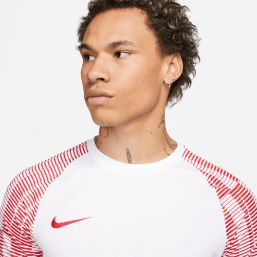 Nike DH8031-100 M NK DF Academy JSY SS T-Shirt Hombre White/University Red/University Red Tamaño S