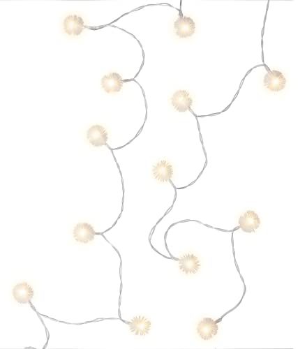 goobay 60273 Cadena con 20 luces LED, diseño Bola de nieve/con función de temporizador / 3000 K/a pilas/blanco cálido