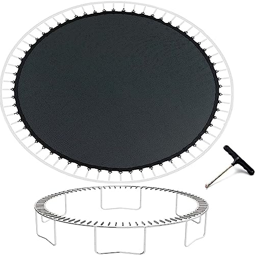 ZORZA Sprungtuch Trampolin Outdoor,Sprungmatte Trampolin Ersatzteile für Gartentrampoline ø 183-488 cm, mit T- Federspanner,Anwenden zu Gartentrampolin,14FT/88 Buckles