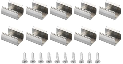 PATIKIL LED Streifenlicht Clips, 40er Pack Montagehalterung Befestigungsclips aus Edelstahl mit Schrauben LED-Lichtstreifen Befestigungsklemmen für 12mm-13mm Neon RGB Lichtkabelband | Befestigungsklammern für Kabelbinder, glänzend, Neonfarben, Rgb