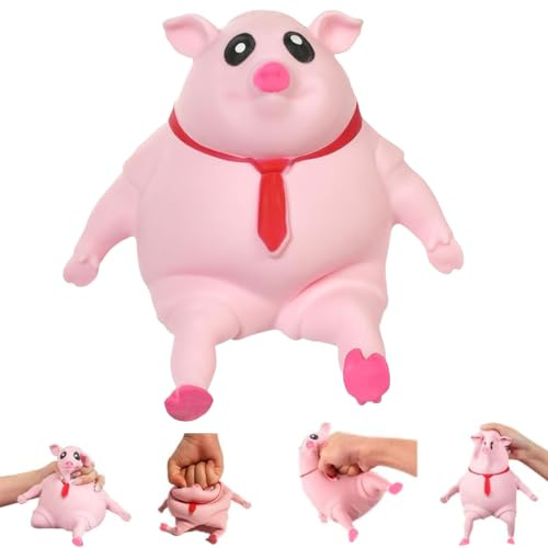 Stressgris, stressleksak, anti-stress leksak, söt rosa piggy, klämleksak för barn och vuxna