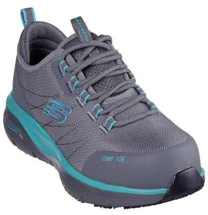 Skechers Arch Fit Sr EbinalFire Chaussures de sécurité pour femme, Textile synthétique gris aqua, 38 EU