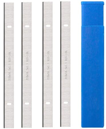 Ninehole 4 Stück HSS Hobelmesser 210mm, 210mm Hobelmesserblätter Passend Für Hobelmaschine Holzbearbeitungsmaschinen, 210 x 16,5 x 1,5mm