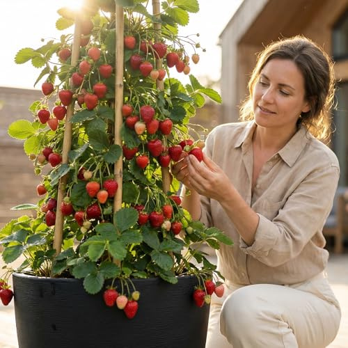 Fraisier Grimpant - Arbre à Fraise (Lot de 10 plants Fraisier Blanc)