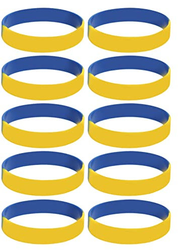 Ukrainische Gummi-Armbänder, 10 Stück, Ukraine-Armbänder, Ukraine-Armband für Sport-Fans, für Männer und Frauen
