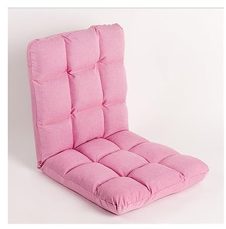 Bodenstuhl, Chaiselongue-Sofa mit Rückenstütze, klappbarer Couch-Liegestuhl mit 5 verstellbaren Positionen für Büro, Wohnzimmer, Balkon, abnehmbar und waschbar (Farbe: Rosa, Größe: 52 x 55 x